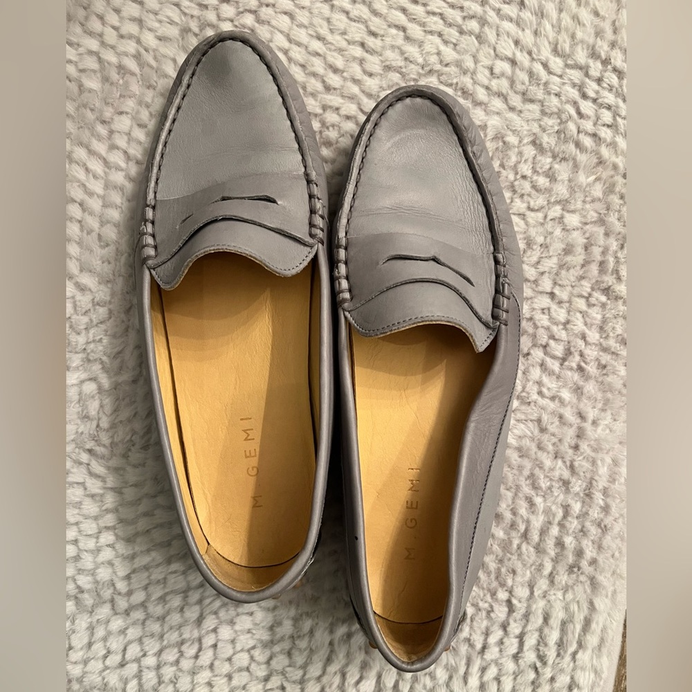 M. Gemi Driving Mocs. Size 40.5. Light blue / gray color.